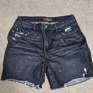 Judy Blue Distressed Black Jean Shorts 3X